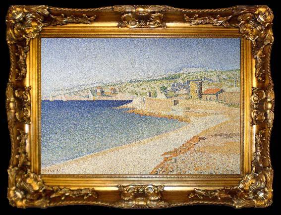 framed  Paul Signac the jetty cassis opus, ta009-2